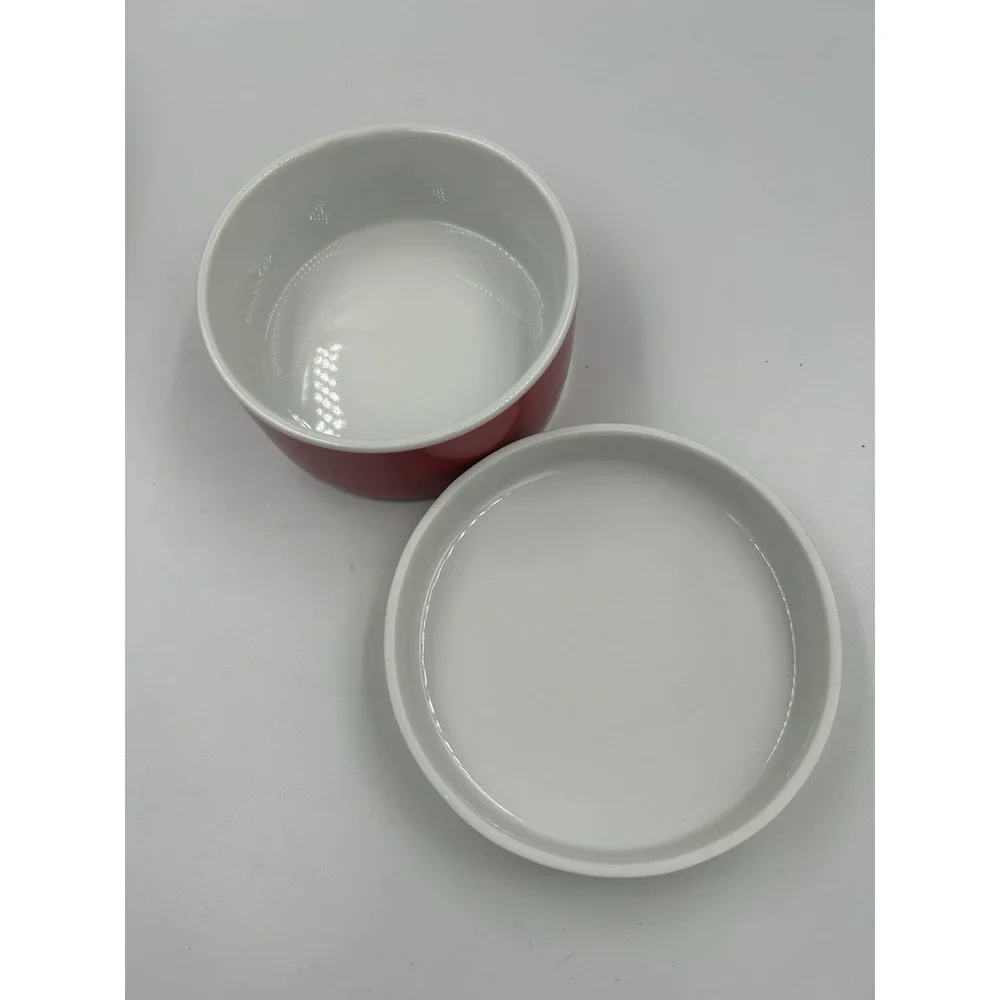 2 piece porcelain lidded pot to bake and serve cheeses like Camembert or Brie